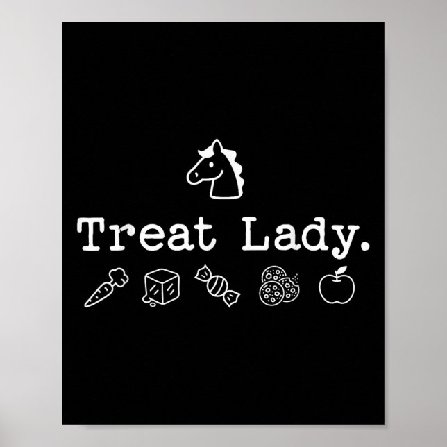 Funny Horse Treat Lady - Horse Mom Equestrian Hors Poster (Front)