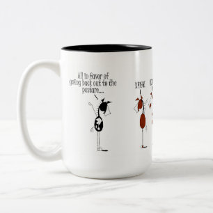 Funny Horse Voting Cartoon Two-Tone Coffee Mug