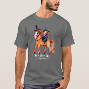 Funny Horse Witch Couple T-Shirt Tri-Blend Shirt