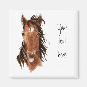 Funny Horse, with attitude,Watercolor Animal Magnet