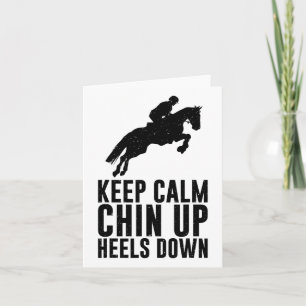 Funny Horseback Riding Gift Girls Cool Chin Up Hee Card