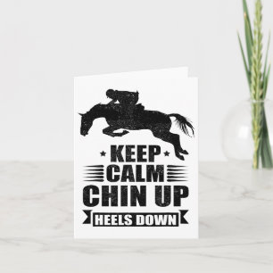 Funny Horseback Riding Gift Girls Cool Chin Up Hee Card