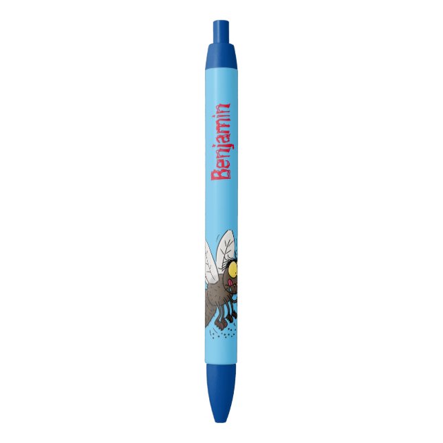 Funny horsefly insect cartoon black ink pen (Front Vertical)