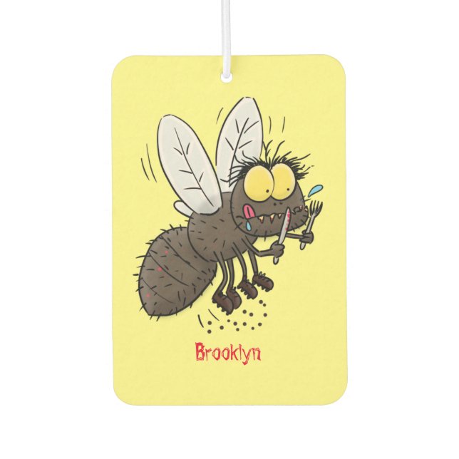 Funny horsefly insect cartoon car air freshener (Front)