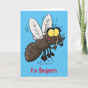 Funny horsefly insect cartoon card