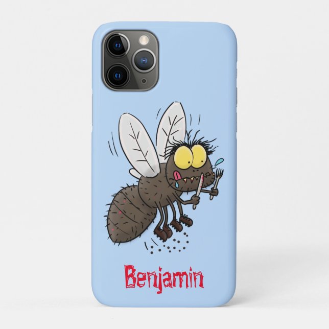 Funny horsefly insect cartoon Case-Mate iPhone case (Back)