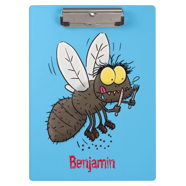 Funny horsefly insect cartoon clipboard (Front)