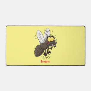 Funny horsefly insect cartoon desk mat