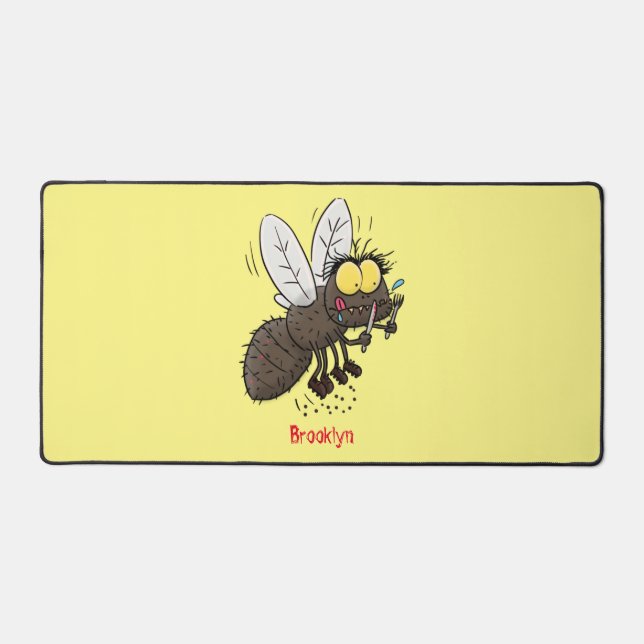 Funny horsefly insect cartoon  desk mat (Front)