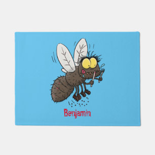 Funny horsefly insect cartoon doormat