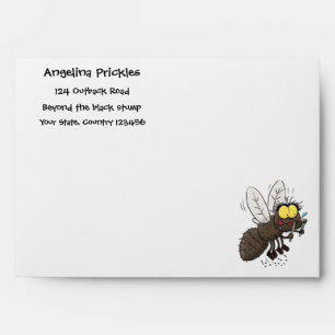 Funny horsefly insect cartoon envelope