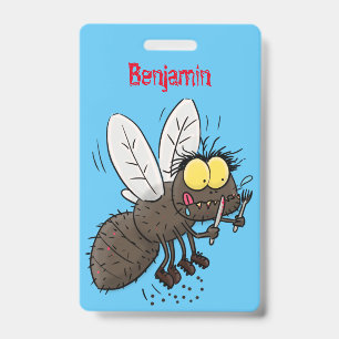 Funny horsefly insect cartoon ID badge