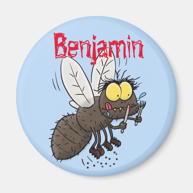 Funny horsefly insect cartoon magnet (Front)