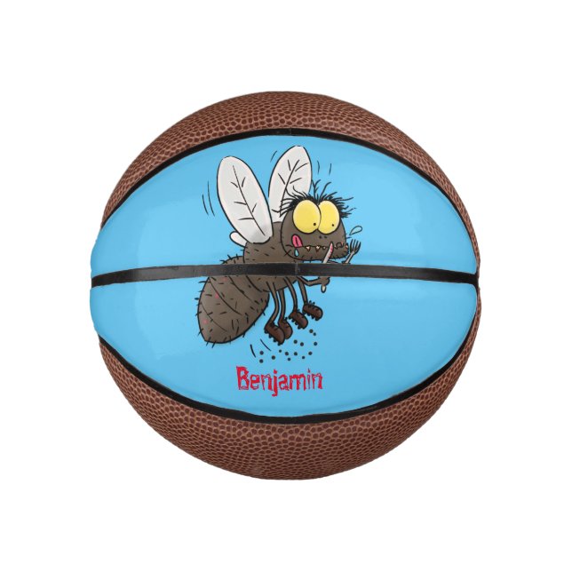 Funny horsefly insect cartoon mini basketball (Front)