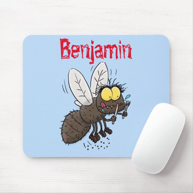 Funny horsefly insect cartoon mouse mat (With Mouse)