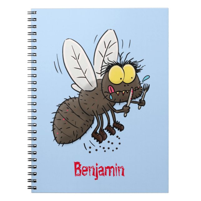 Funny horsefly insect cartoon notebook (Front)