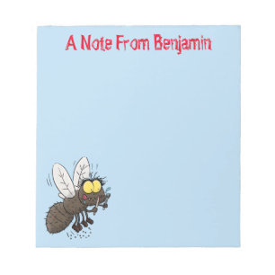 Funny horsefly insect cartoon notepad