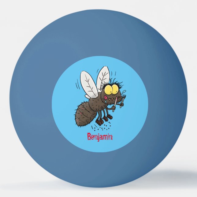 Funny horsefly insect cartoon ping pong ball (Front)