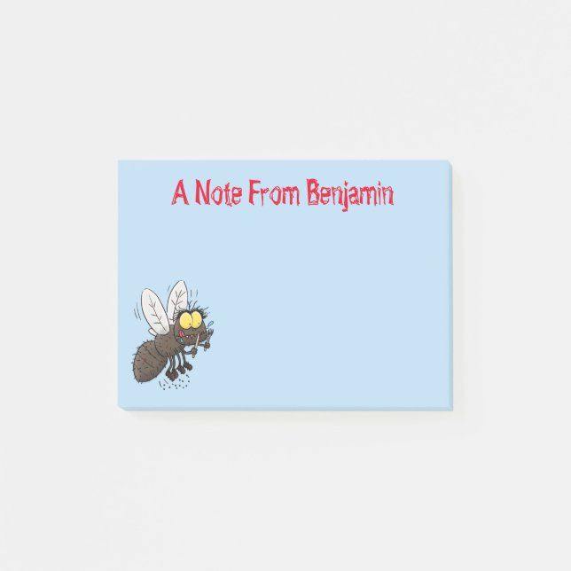 Funny horsefly insect cartoon post-it notes (Front)