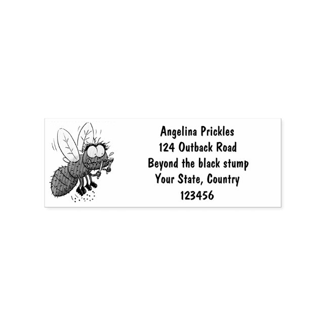 Funny horsefly insect cartoon rubber stamp (Imprint)
