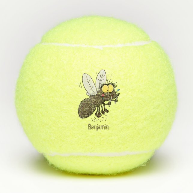 Funny horsefly insect cartoon tennis balls (Front)