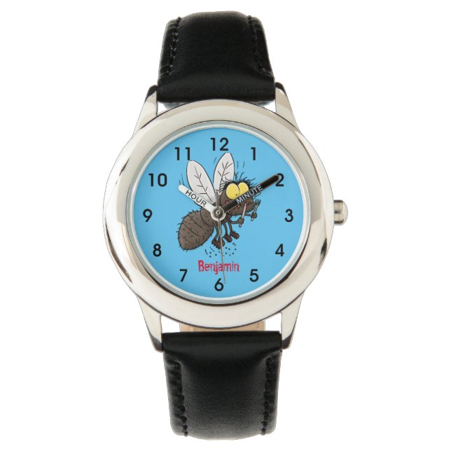 Funny horsefly insect cartoon watch (Front)