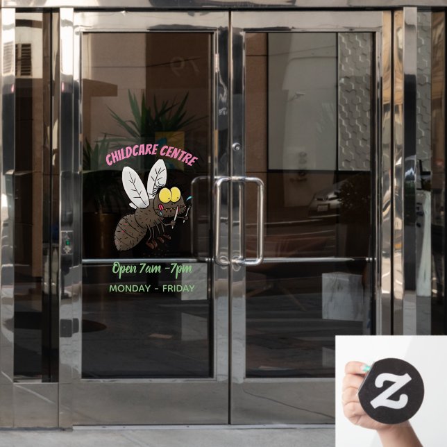 Funny horsefly insect cartoon window cling (Office Door)