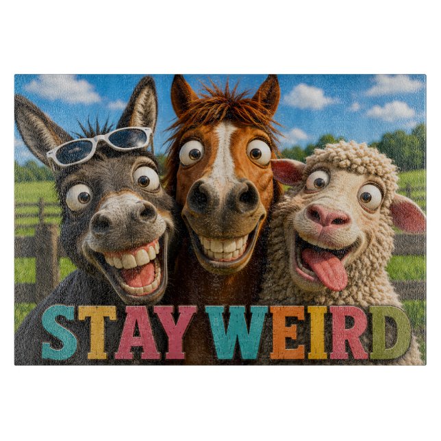 Funny Horses Cutting Board (Front)