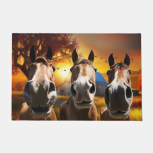 Funny Horses Doormat