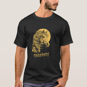 Funny Horses Hay Hello, Casual Sarcastic Graphic T-Shirt