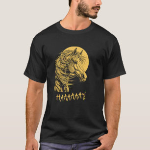 Funny Horses Hay Hello, Casual Sarcastic Graphic T-Shirt