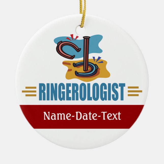 Funny Horseshoes Ceramic Tree Decoration (Front)