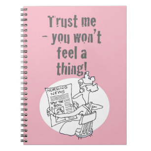 Funny Hospital Nurse Reading Newspaper Competition Notebook