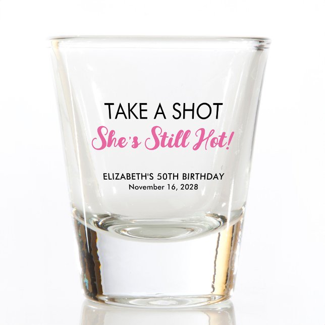 Funny Hot At 50 Birthday Shot Glass (Creator Uploaded)