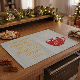 Funny Hot Cocoa & Holiday Cheer Festive Christmas Tea Towel