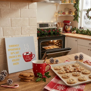 Funny Hot Cocoa & Holiday Cheer Festive Christmas Tile