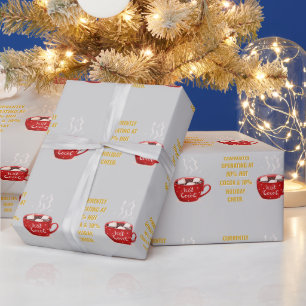 Funny Hot Cocoa & Holiday Cheer Festive Christmas Wrapping Paper
