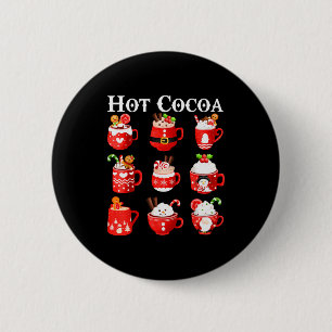 Funny Hot Cocoa Santa Elf C Merry Christmas Pajama 6 Cm Round Badge