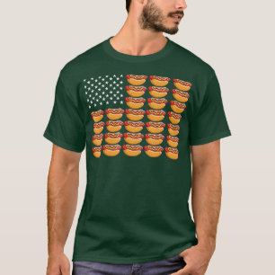 Funny Hot Dog American Flag Patriotic 4th of T-Shirt