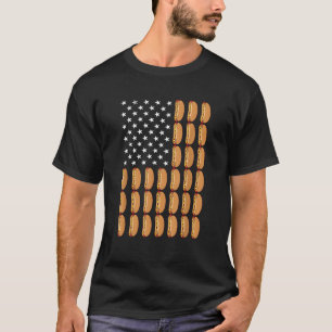 Funny Hot Dog Design For Kids Men Women American F T-Shirt