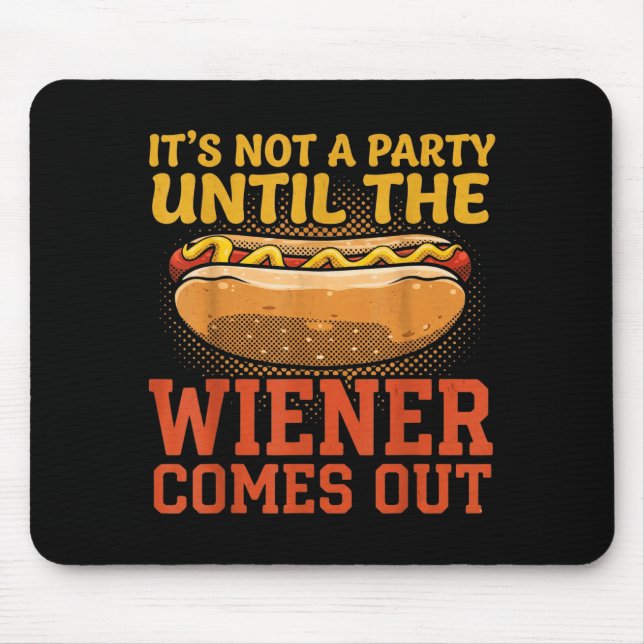 Funny Hot Dog Design For Men Women Hotdog Stand Ga Mouse Mat (Front)