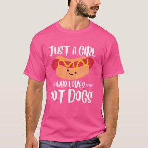 Funny Hot Dog Design For Women Girls Food Hotdog L T-Shirt