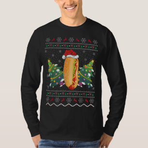 Funny Hot Dog Dish Lover Xmas Ugly Hot Dog Christm T-Shirt