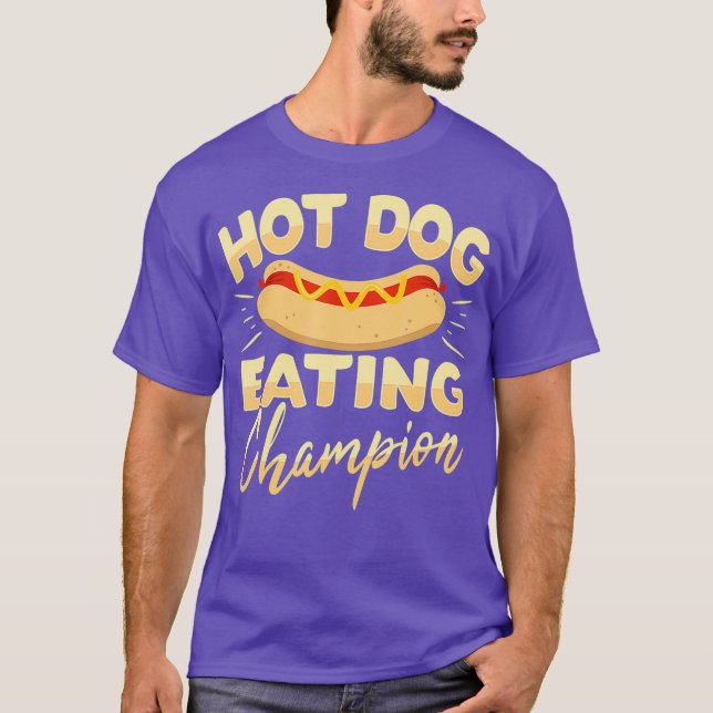 Funny Hot Dog Eating Champion T-Shirt (Front)