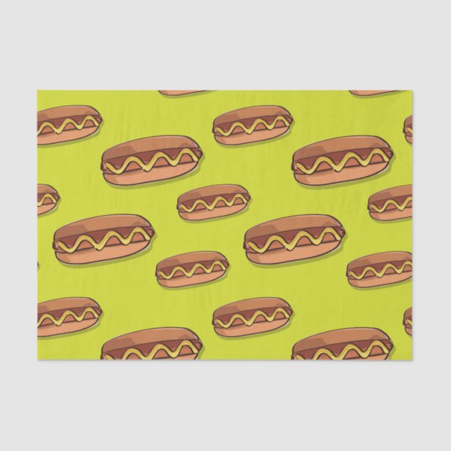 Funny Hot Dog Food Design Tissue Paper (Front)