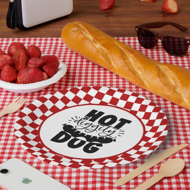 funny hot dog grill party paper plate (Picnic)