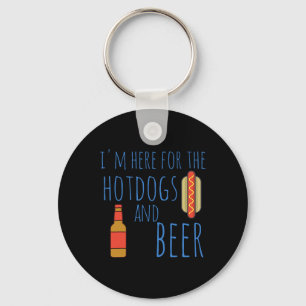 Funny Hot Dog Shirt I'm Here For The Hotdogs And B Key Ring