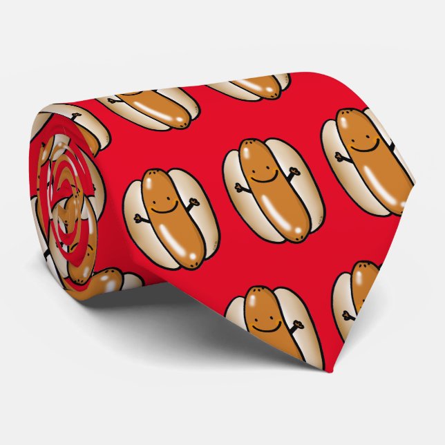 funny hot dog tie (Rolled)
