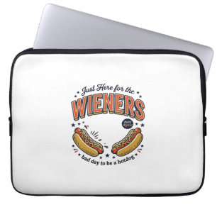 Funny Hot Dog Wiener Vintage Shirt Design_1 Laptop Sleeve