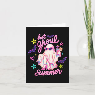 Funny Hot Ghoul Summer Halloween Cute Ghost Card
